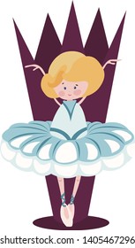 Dancing ballerina in the pointe. Vector image.