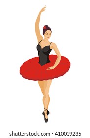 dancing ballerina in red tutu