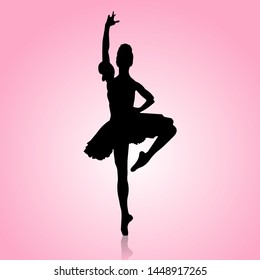 Dancing Ballerina Silhouette. Vector Illustration