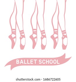 Dancing ballerinas in pointe shoes