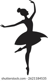 Ícone balé dança ilustração vetor com fundo branco 
