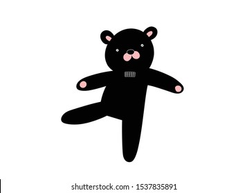 Dancing bear isolated vector image