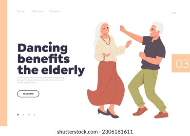 Dancing benefits elderly idea for landing page of dance studio providing training class for seniors