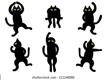 dancing black cat