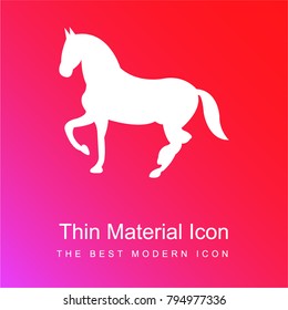 Dancing black horse shape of side view red and pink gradient material white icon minimal design