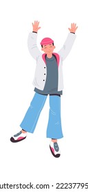 Dancing boy character flat illustration