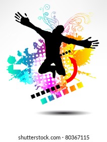 Dancing boy silhouette