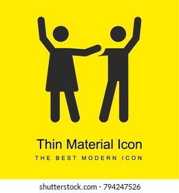 Dancing bright yellow material minimal icon or logo design