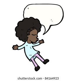 Tanzkartoon-Mädchen mit Sprachblase