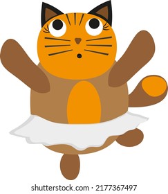 Dancing cat, illustration, vector on a white background.
