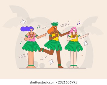 Dancing Celebration Hula dance illustration