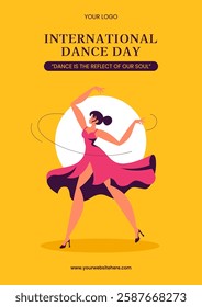 Dancing Celebration Social Media Flyer Design Flat Art Illustration