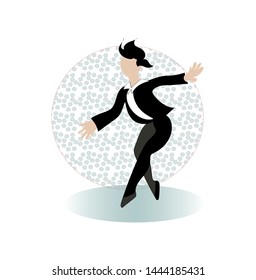 Dancing cheerful positive vector guy