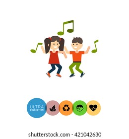 Dancing children icon