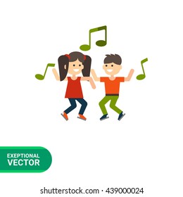 Dancing children icon