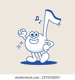 Dancing Chill Music Note Cartoon Character