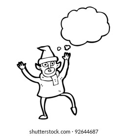 dancing christmas elf cartoon