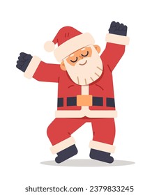 Dancing Christmas Santa Claus. Vector character design