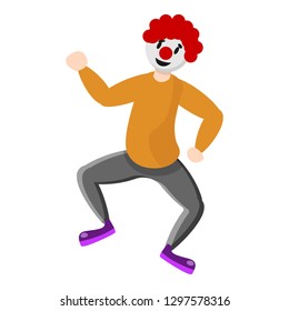 Dancing clown icon. Cartoon of dancing clown vector icon for web design isolated on white background