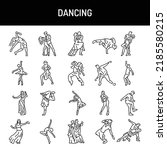 Dancing color line icons set. Pictograms for web page, mobile app, promo. UI UX GUI design element. Editable stroke.