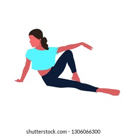 Dancing colorful girl on white background. Modern dance. Vector illustration. 