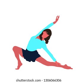 Dancing colorful girl on white background. Modern dance. Vector illustration. 