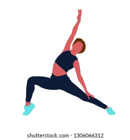 Dancing colorful girl on white background. Modern dance. Vector illustration. 