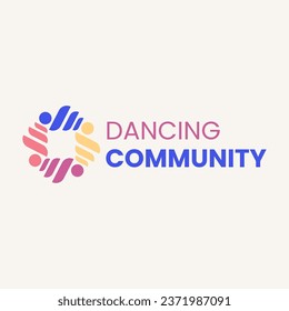 Dancing Community simple abstract vector logo