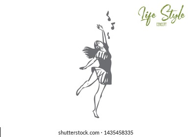 Similar Images, Stock Photos & Vectors of Set of sketch dancing women