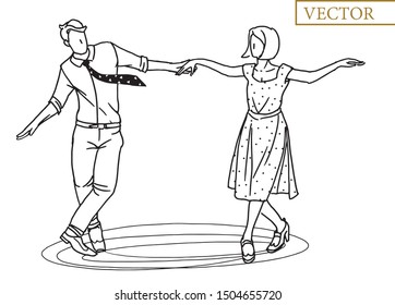 Dancing  couple. Ballroom dancing young people. Dancing  on the floor.