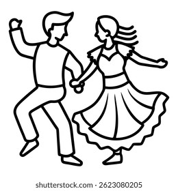 dancing couple black and White 
