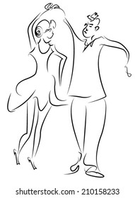 dancing couple cartoon vector