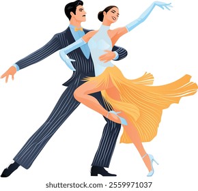 Dancing couple in classical ballroom dance