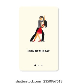 Dancing couple flat icon. Tango, dance, body isolated vector. Movement and activity concept. Vector illustration symbol elements for web design and apps