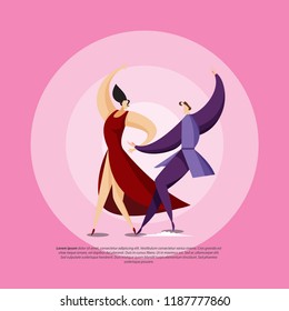 Dancing Couple flat Illustration