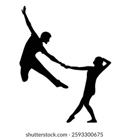 Dancing couple forward stock image photo vector art silhouette template background
