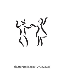 dancing couple icon. Dance elements. Premium quality graphic design icon. Simple love icon for websites, web design, mobile app, info graphics on white background