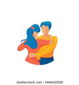 Dancing Couple isolated flat vector illustration. Dancing icon.