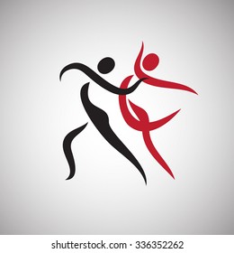 Dancing couple isolated on a white background