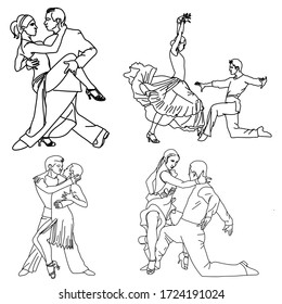 dancing couple latin tango and cha cha cha