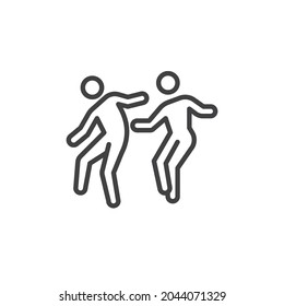 Dancing couple line icon. linear style sign for mobile concept and web design. Dancing people outline vector icon. Symbol, logo illustration. Vector graphics