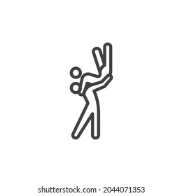 Dancing couple line icon. linear style sign for mobile concept and web design. Dancing people outline vector icon. Symbol, logo illustration. Vector graphics
