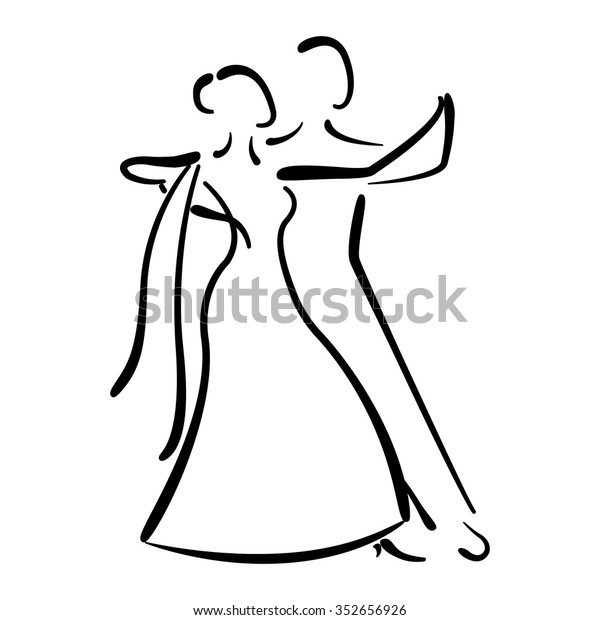 Dancing Couple Logo Isolated On White Stock Vektorgrafik