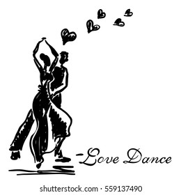 Dancing couple in love