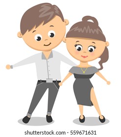 Dancing couple. Man and Woman Dance