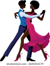 Casal de dança em movimento na dança clássica