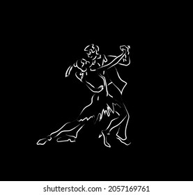 dancing couple on black background