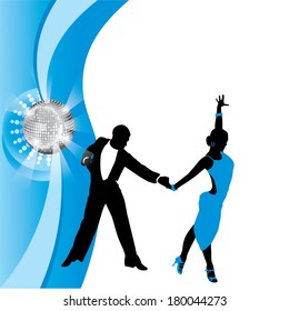 dancing couple on a blue background