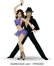 a dancing couple, rumba