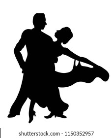 Dancing couple silhouette
